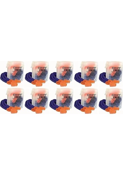 Essafe 10 Adet Hem Gürültüye Hem Suya Karşı Tam Koruma Sağlayan Kulak Tıkacı GE1425 24DB En