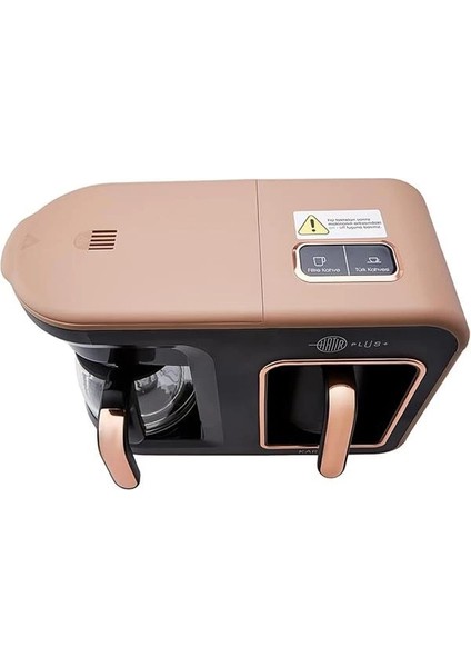 Hatır Plus 2 In 1 Kahve Makinesi, Türk Kahvesi Makinesi, Filtre Kahve Makinesi, Rosie Brown