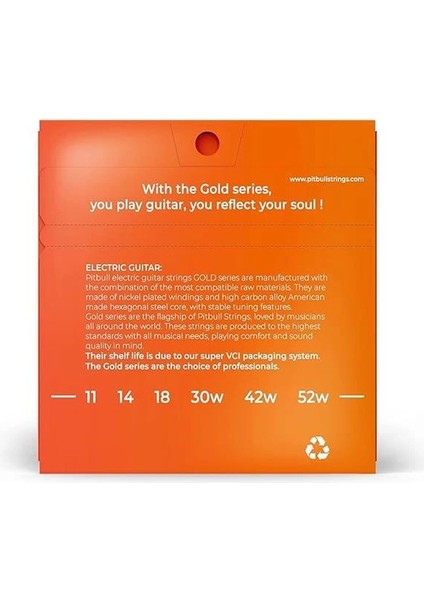Gold Seri Elektro Gitar Teli Set (11-52 Medium Top Heavy Bottom, Tekli Set) fiyatları