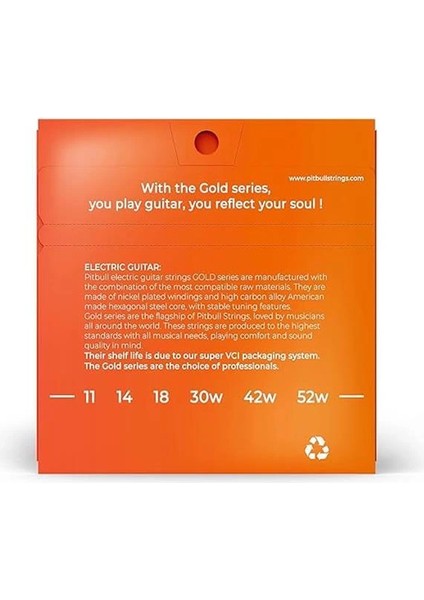 Gold Seri Elektro Gitar Teli Set (11-52 Medium Top Heavy Bottom, Tekli Set)