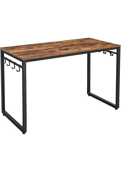 Bilgisayar Masası, 8 Kancalı Ofis Masası, 120 x 60 x 75 Cm, Metal, Endüstriyel Tasarım