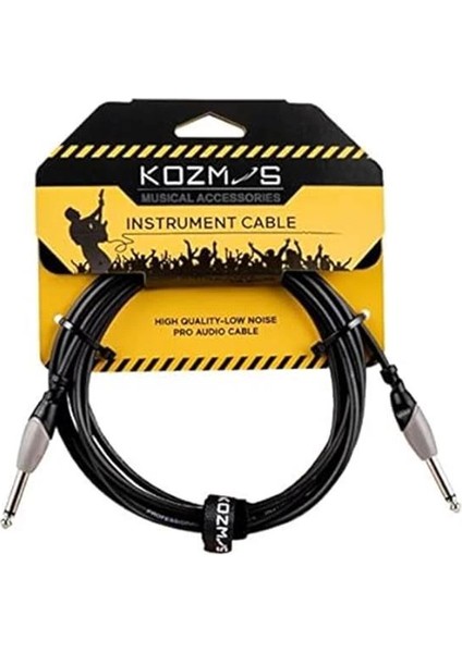 KCL-155-3M Siyah-Gri 3 Metre Gitar Enstrüman Kablosu Kozmos fırsatları