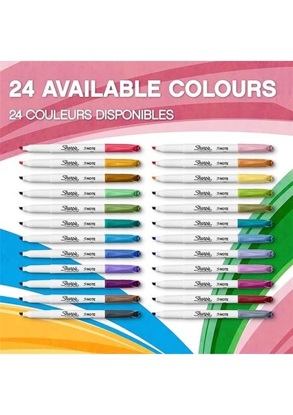 Sharpıe S-Note Fosforlu Işaretleme Kalemi, 12'li Blister, Karışık