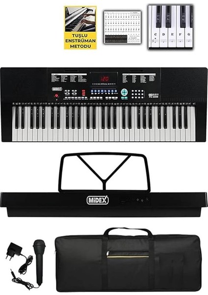 PS-2500 LED Ekran 61 Tuşlu Org Çanta Notalık ve Adaptörlü (300 Ses 300 Ritim) fiyatları