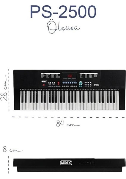 PS-2500 LED Ekran 61 Tuşlu Org Çanta Notalık ve Adaptörlü (300 Ses 300 Ritim) indirimleri