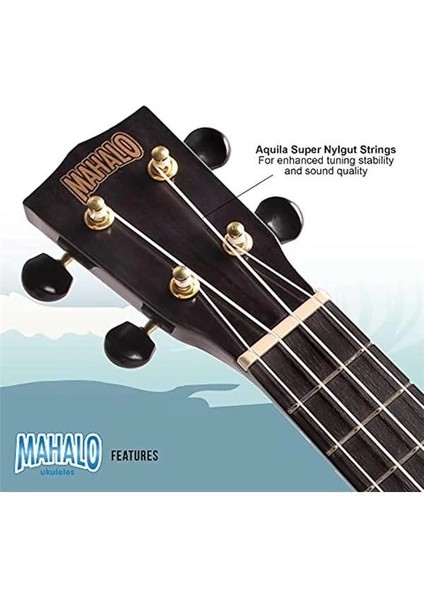 Hano Series Concert Ukulele (Transparent Black)