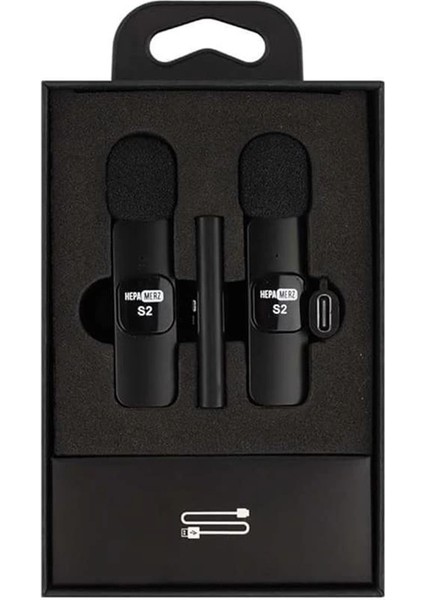 S2 Iphone ve Type-C Uyumlu Kablosuz Ikili Yaka Mikrofonu Youtube Facebook Tiktok Vlog fiyatları
