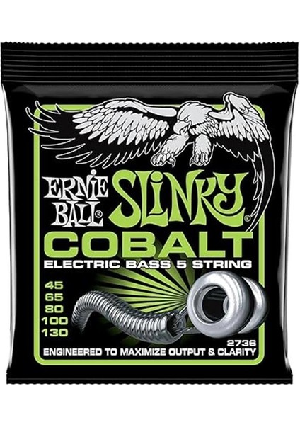 Bass 5 Slinky Kobalt E-Bas Telleri, 45-130 fiyatları