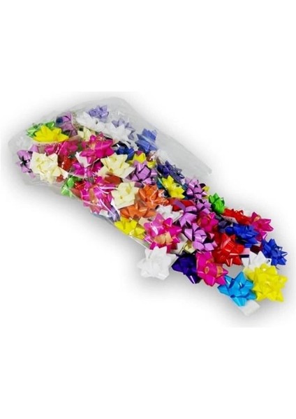 Yapışkanlı Hediyelik Yıldız Paket Süs/fiyonk - 100 Adet fiyatları