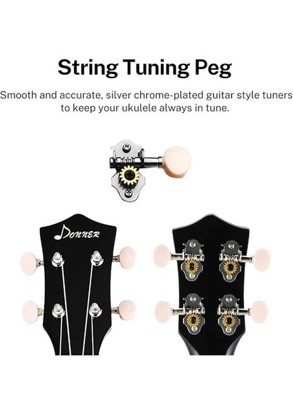 DUS-10N Soprano Ukulele Seti (Siyah) indirimleri