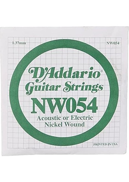 D'addario NW054 Elektro ve Akustik Tek Tel, (Kalin Mi) modelleri