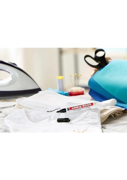 8040 Çamaşır Kalemi - Siyah - 1 Kalem - Yuvarlak Uç 1 mm