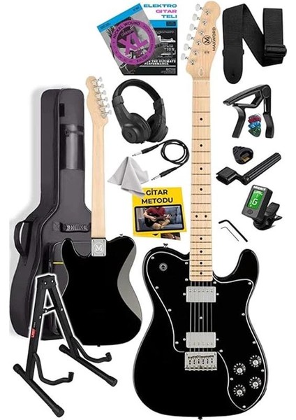TLX-60BK-ST Telecaster Maple Klavye Hh Profesyonel Elektro Gitar fiyatları