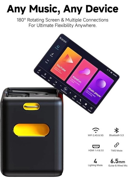 Yetişkinler Için 2024 Akıllı Karaoke Makinesi - Şarkı Sözü Ekranı, 64GB Karaoke Tablet, 2