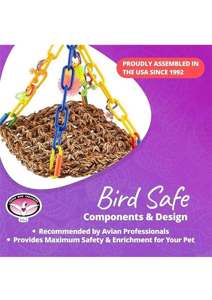 SB747 Mini Uçan Trapez Kuş Oyuncağı, Küçük Kuş Boyutu, 6 "x 7" x 9"