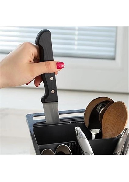 TIM-198 Tezgah Üstü Süngerlikli Kaşıklık Mutfak Düzenleyici - Çok Amaçlı Organizer Bıçaklık