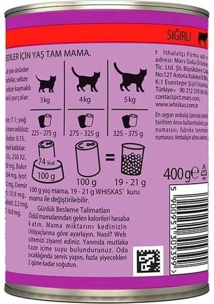 Biftekli Konserve Kedi Maması 400 G indirimleri