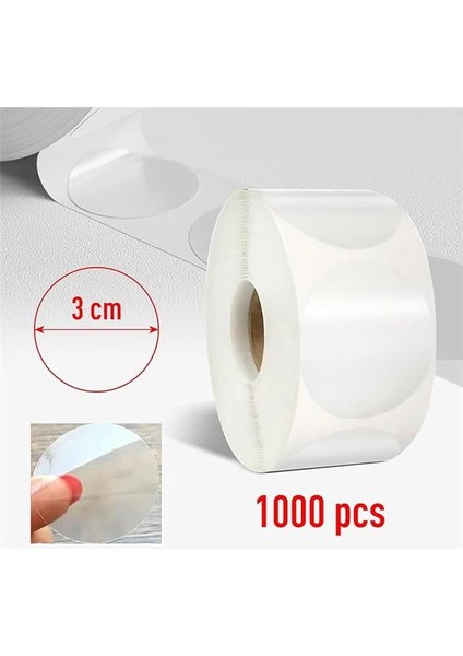Şeffaf Paketleme Etiketi - Yuvarlak Paketleme Etiketleri - 3 cm Çapında - Şeffaf Mühür modelleri