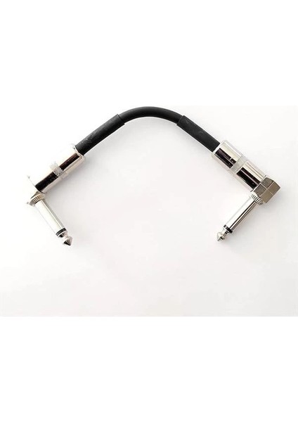 LMPC020-BK Pedal Ara Kablosu 15 cm Siyah Metal Açılı Uçlar