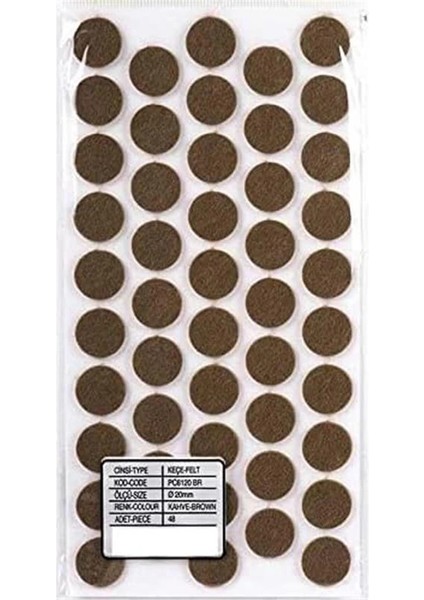 Yapışkanlı Keçe Çap 20MM 50 Adet fiyatları
