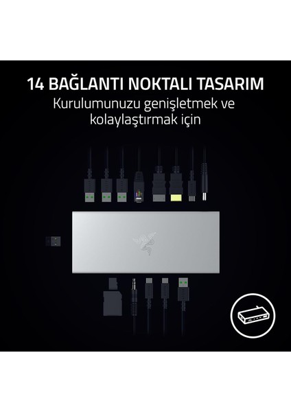 USB 4 Dock - Oyun ve Üretkenlik Için 14 Bağlantı Noktalı Yüksek Hızlı Dock - Çift Ekran Desteğ modelleri