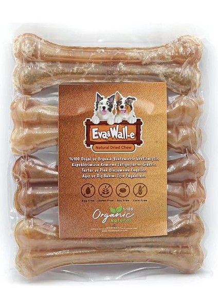 & Wall-E Köpek Pres Kemik 12 cm Naturel Pres Kemik 4 Lü Paket Çiğneme Kemiği 55 gr