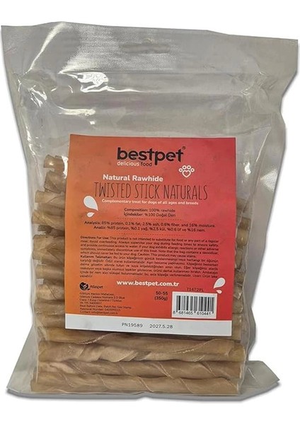 Twisted Stick NATURALS,%100 Doğal Deri Burgu Köpek Ödül Çubuğu 350 gr fiyatları