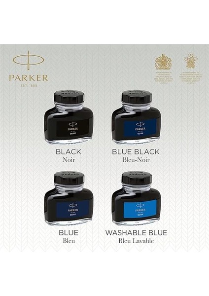 Quink Yıkanabilir Dolma Kalem Mürekkebi, 57 Ml, Mavi 2li Paket