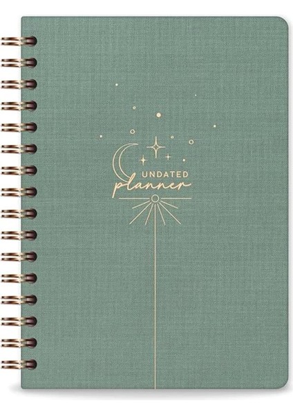 A5 Spiralli Keten Süresiz Planlayıcı Ajanda Yeşil indirimleri