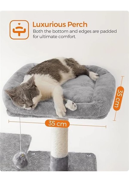 PCT161W01 Tırmalama Ağacı, 143 cm Yüksekliğinde, Kedi Ağacı, Çok Katlı Kedi Evi, 4 fırsatları