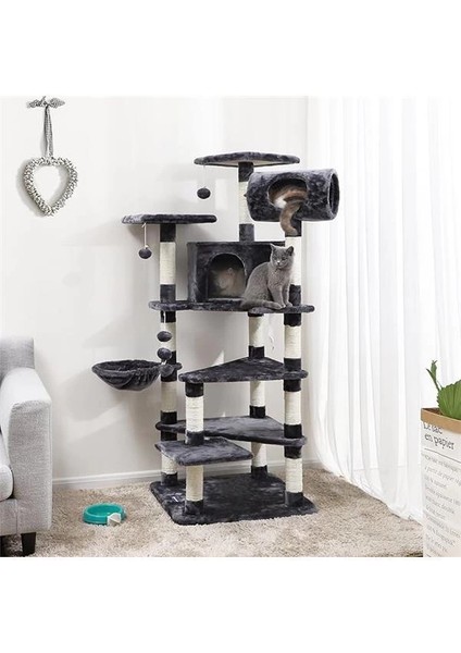 Xxl Tırmanma Direği Kediler Için Çoklu Seviyeli Tırmanma Direği, 165 Cm, Duman Grisi fiyatları