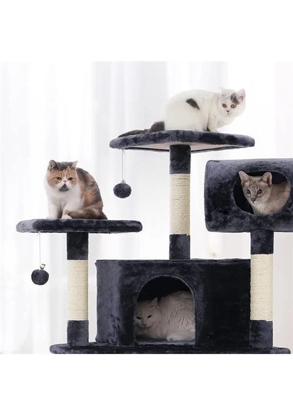 Xxl Tırmanma Direği Kediler Için Çoklu Seviyeli Tırmanma Direği, 165 Cm, Duman Grisi