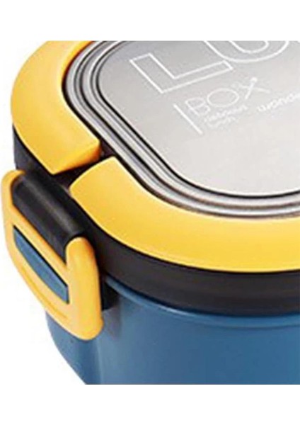 1200 ml 2 Katlı 6 Bölmeli Bpa'sız Pp Plastik Sefer Tası ve Beslenme Çantası - Hava Kilitli