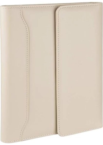 5217 Ajanda Tarihsiz Çizgili 17 x 24 cm Ajanda/defter Hesap Makineli Suni Deri Organizer, Bej indirimleri