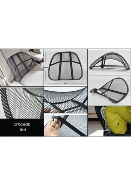 Sırt Dayama Filesi Terletmeyen Bel Desteği Minderi Ortopedik Ofis Koltuk Yastığı Bel Fıtık