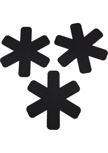 3'lü Keçe Tava ve Tencere Koruyucu Seti, 33 Cm, Siyah