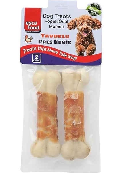 Tavuklu Pres Kemik 12,5 Santimetre 2’li 100 Gram Köpek Ödül Maması