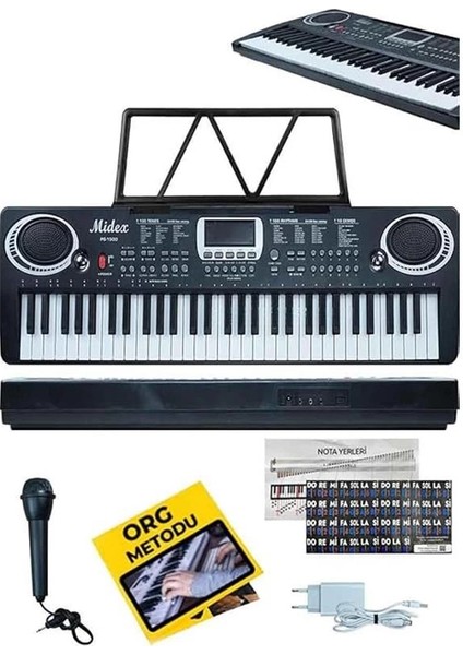 PS-1500BK Başlangıç Için 61 Tuşlu Org Notalık ve Adaptörlü (100 Ses 100 Ritim)