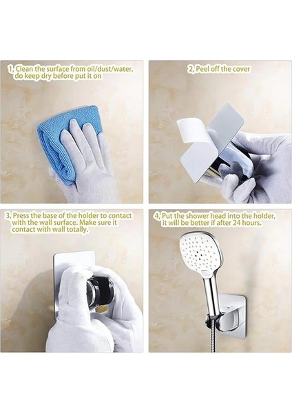 Yapışkanlı Krom Duş Askısı,banyo ve Duşa Kabin Için Yapışkanlı Mafsal,duş Başlığı Tutucu indirimleri