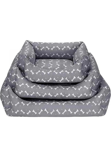 Uniform Bone Gri-Beyaz Köpek Yatağı M 60X70CM