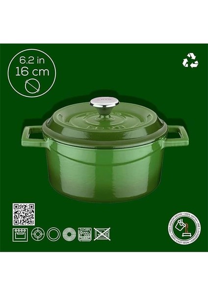 Döküm Yuvarlak Tencere, Trendy, 16CM, Yeşil modelleri