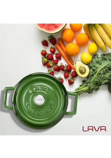 Döküm Yuvarlak Tencere, Trendy, 16CM, Yeşil