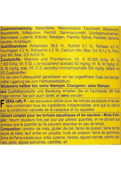 Raffy P Kaplumbağa Yemi 1000 ml 250 gr