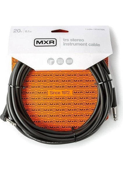 Jım Dunlop Trs Stereo Enstrüman Kablosu 20 Ayak | 6,1 M, 1/4 Inç Açılı Fiş (DCIST20R)