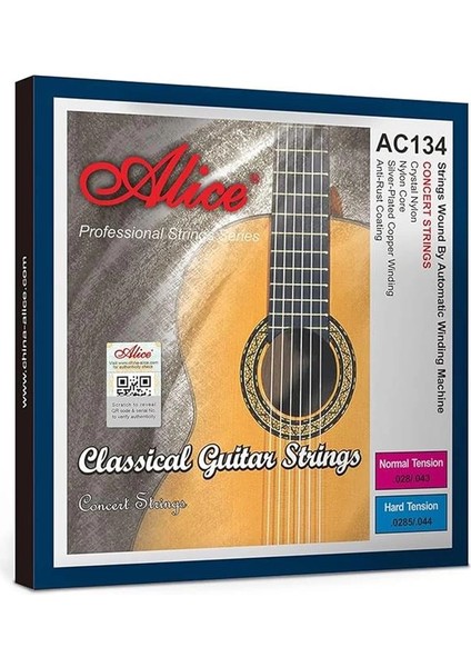 AC134-N Klasik Gitartelli Klasik Naylon Gitar Telli,normal Gerginlik 28-43 Ölçü, Paslanma