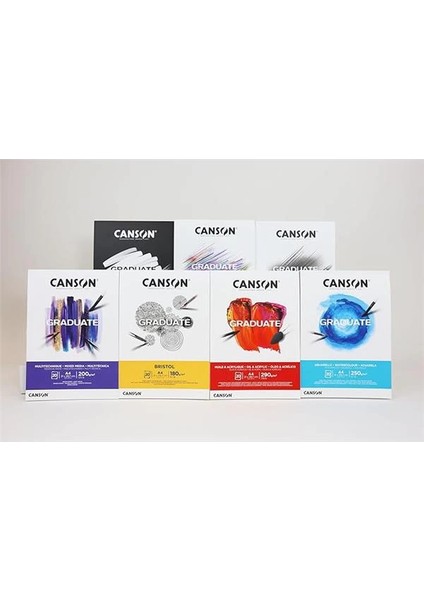 Mezun Suluboya 250 Gsm A5 Kağıt, Soğuk Preslenmiş, Tampon Yapıştırılmış Kısa Taraf, 20 Doğal fırsatları