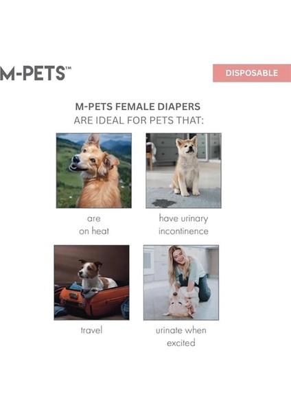 M-Pets Dıapers Dişi Köpekler Için Külot (M) 10LU indirimleri