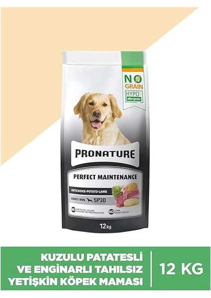 Hypo-Allergenic Tahılsız Yetişkin Köpek Maması Kuzu, Enginar ve Patatesli 12 kg fiyatları