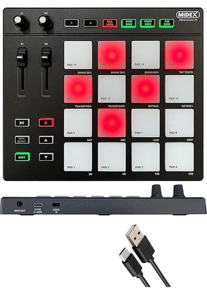 Stüdyo Ekipmanları Midi Live Paket-6 Ses Kartlı Mikser Midi Klavye Cx2 Mikrofon Kulaklık Pad fırsatları