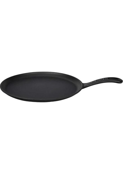 Döküm Krep / Pizza / Pancake Tavası, Yuvarlak Metal Saplı 26CM Siyah